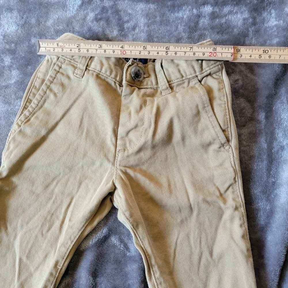 The Children's Place Chino Dress Trouser Baby Boy 6-9M Khaki Adjustable Waist